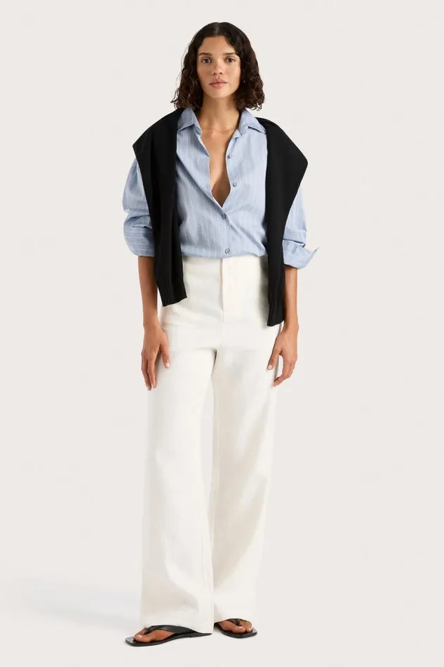 Faithfull The Brand Tops Freja Shirt Blue Pinstripe 8211 Women Faithfull The Brand Tops Freja Shirt Blue Pinstripe 8211 Women