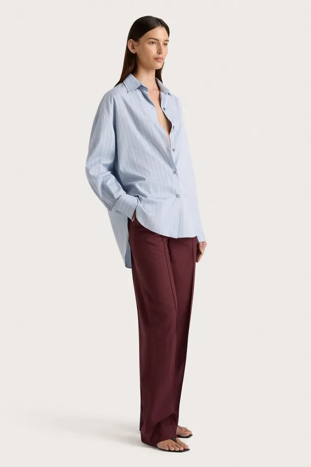 Faithfull The Brand Tops Freja Shirt Blue Pinstripe 8211 Women Faithfull The Brand Tops Freja Shirt Blue Pinstripe 8211 Women