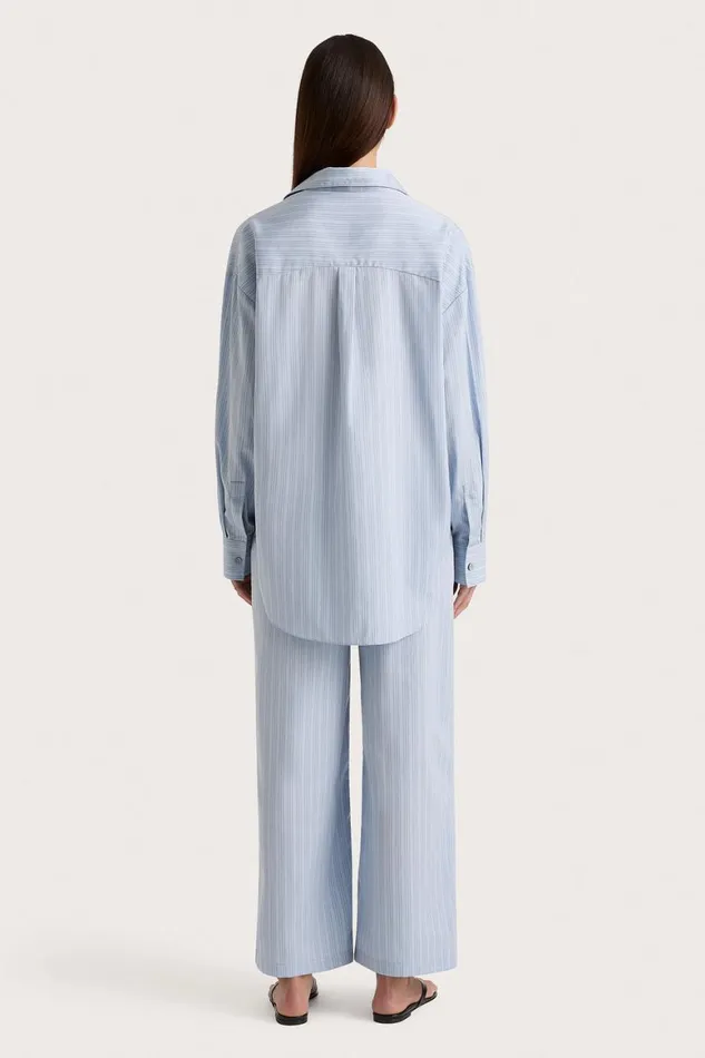Faithfull The Brand Tops Freja Shirt Blue Pinstripe 8211 Women Faithfull The Brand Tops Freja Shirt Blue Pinstripe 8211 Women