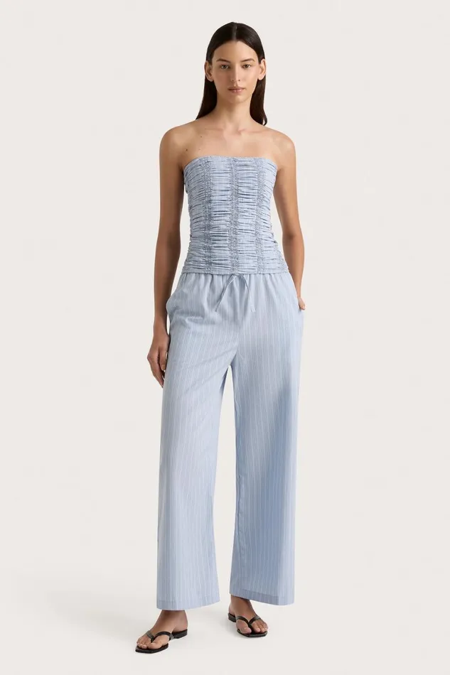 Faithfull The Brand Tops Jilliane Top Blue Pinstripe 8211 Women