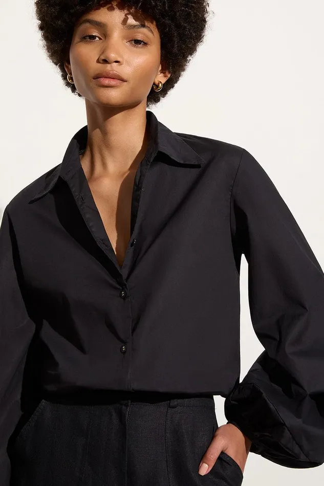 Faithfull The Brand Tops Managua Shirt Black 8211 Final Sale 8211 Women