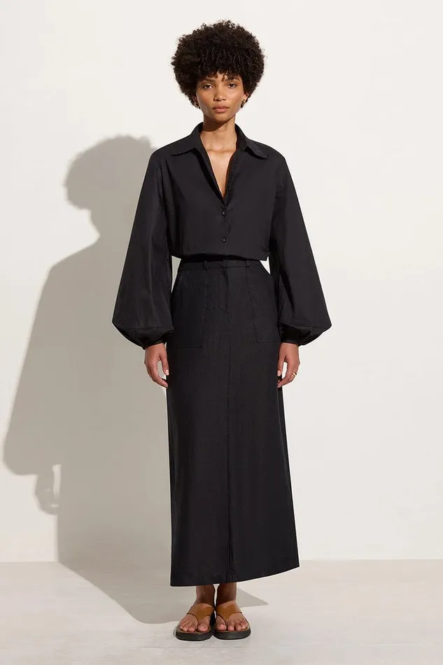 Faithfull The Brand Tops Managua Shirt Black 8211 Final Sale 8211 Women Faithfull The Brand Tops Managua Shirt Black 8211 Final Sale 8211 Women
