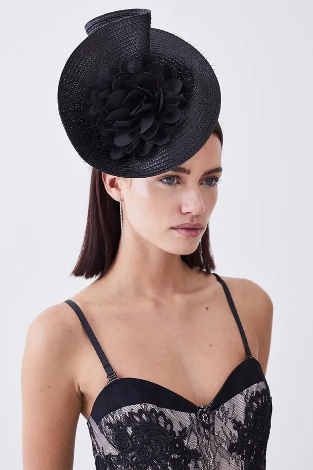 Fascinators Women Karen Millen Asymmetric Flower and Feather Fascinator