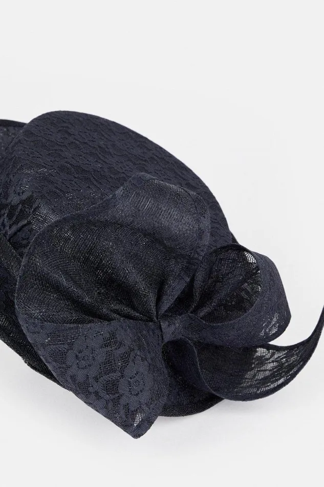 Fascinators Women Karen Millen EmilyLondon Lace Detail Boater Navy