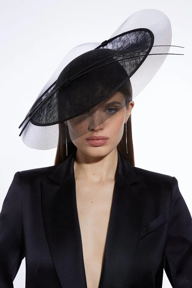 Fascinators Women Karen Millen Layered Mesh Detail Headband Fascinator Black