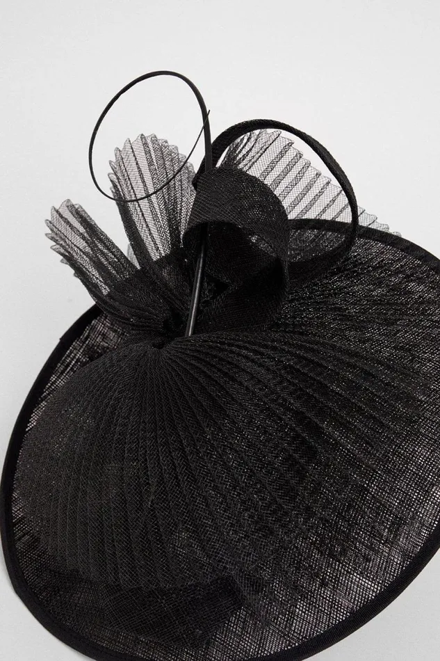 Fascinators Women Karen Millen Pleated Spiral Trim Fascinator Black