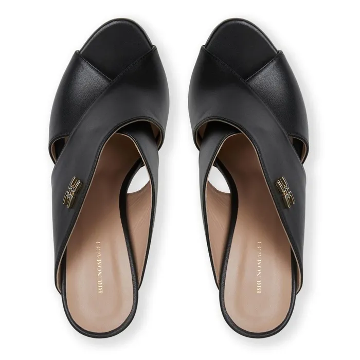 FATIMA Cross Band Heel BLACK Women Bruno Magli Sandals and Slides