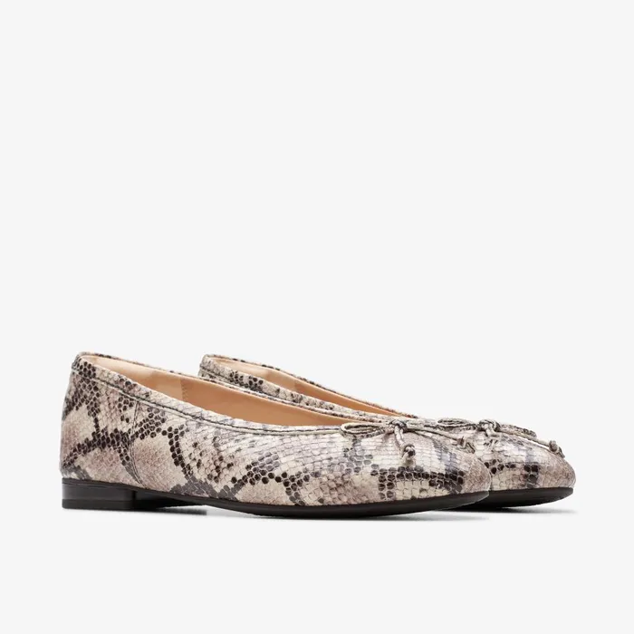Fawna Lily Snake Print Women Clarks Flats