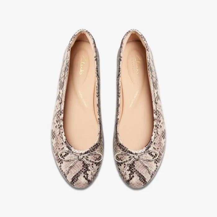 Fawna Lily Snake Print Women Clarks Flats