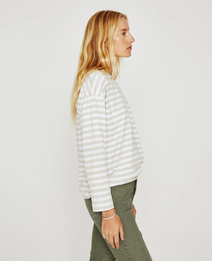 Fay LS Crew True Whitepale Smoke Women AG Jeans Tees and Tanks Fay LS Crew True Whitepale Smoke Women AG Jeans Tees and Tanks