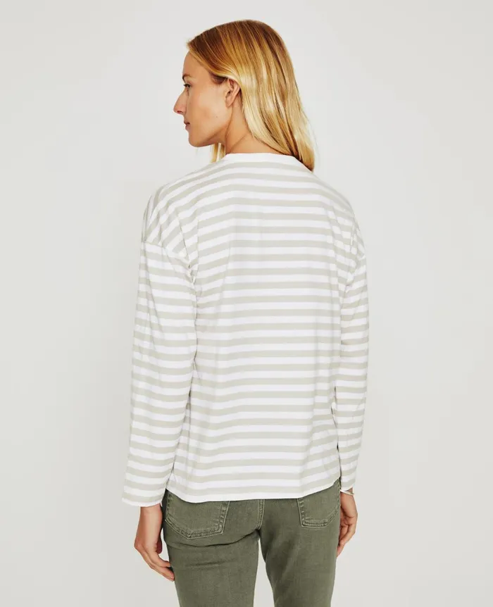 Fay LS Crew True Whitepale Smoke Women AG Jeans Tees and Tanks Fay LS Crew True Whitepale Smoke Women AG Jeans Tees and Tanks