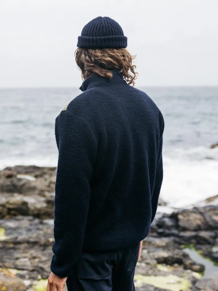 Finisterre Fleece Men Hegen 14 Zip Wool Fleece Willow Greennavy