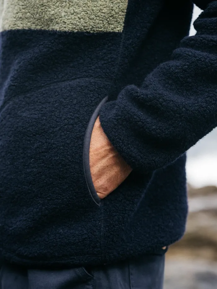 Finisterre Fleece Men Hegen 14 Zip Wool Fleece Willow Greennavy