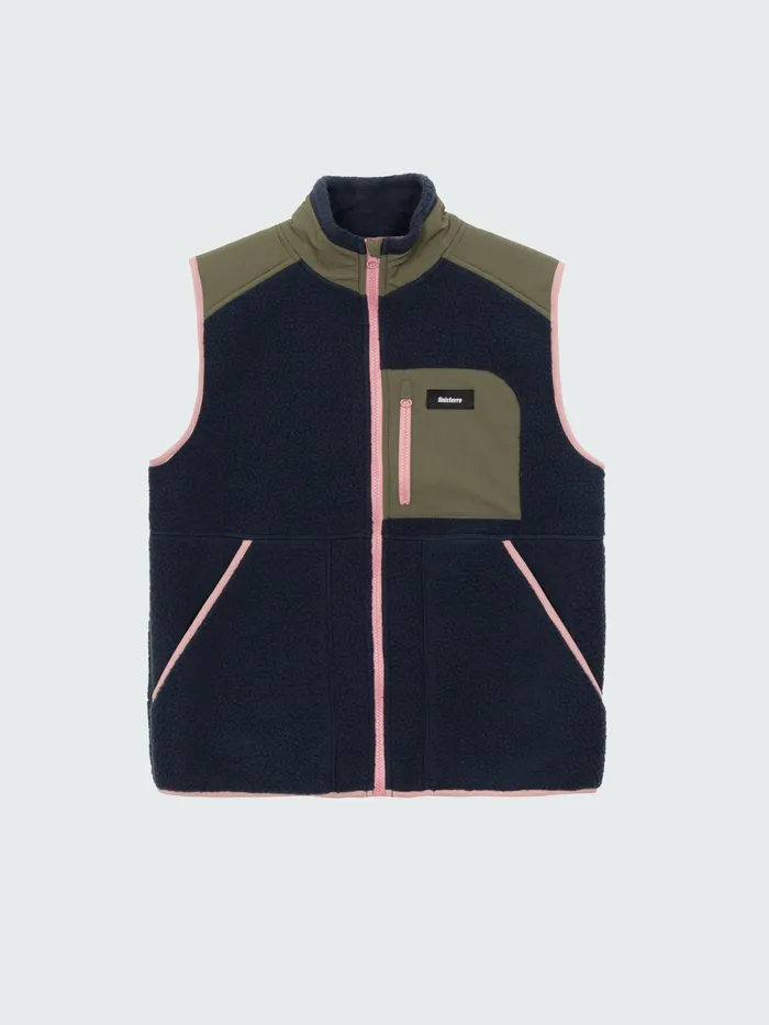 Finisterre Fleece Women Bolster Fleece Vest Navyolive