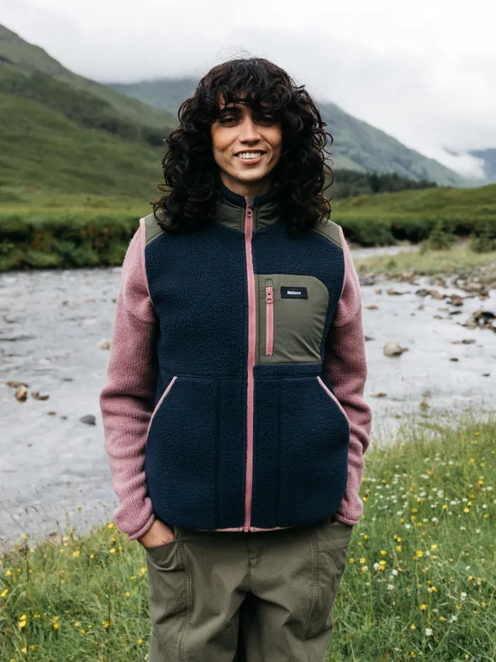 Finisterre Fleece Women Bolster Fleece Vest Navyolive