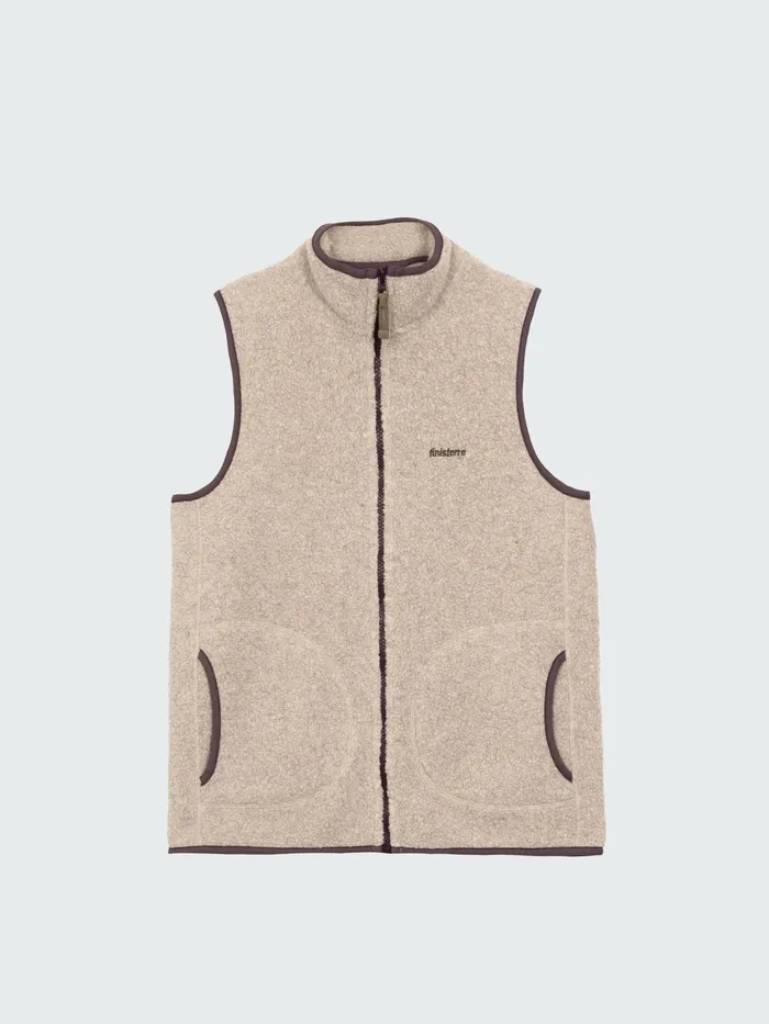 Finisterre Fleece Women Hegen Wool Fleece Vest Oatmeal