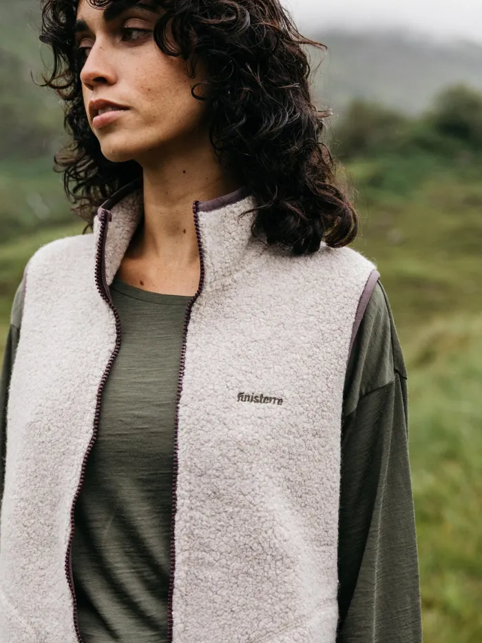 Finisterre Fleece Women Hegen Wool Fleece Vest Oatmeal