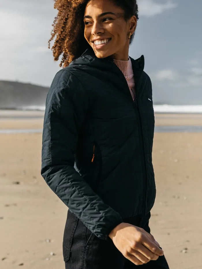 Finisterre Jackets and Coats Women Firecrest Hooded Jacket Black