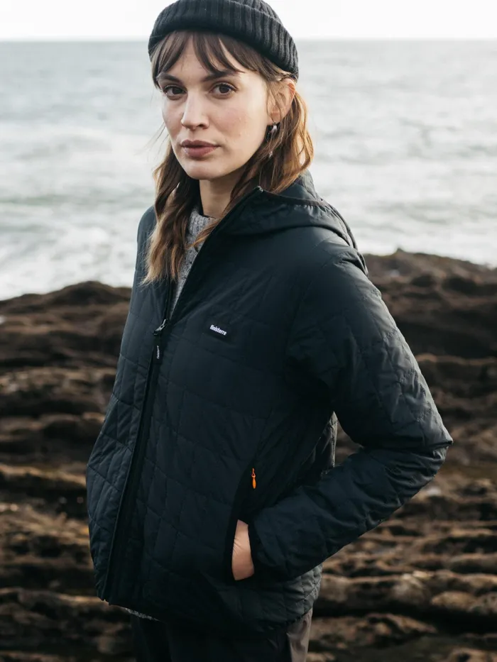 Finisterre Jackets and Coats Women Firecrest Hooded Jacket Black
