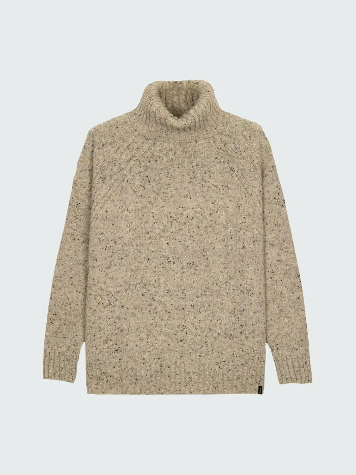 Finisterre Knitwear Women Farne Roll Neck Knit Sweater Oatmeal