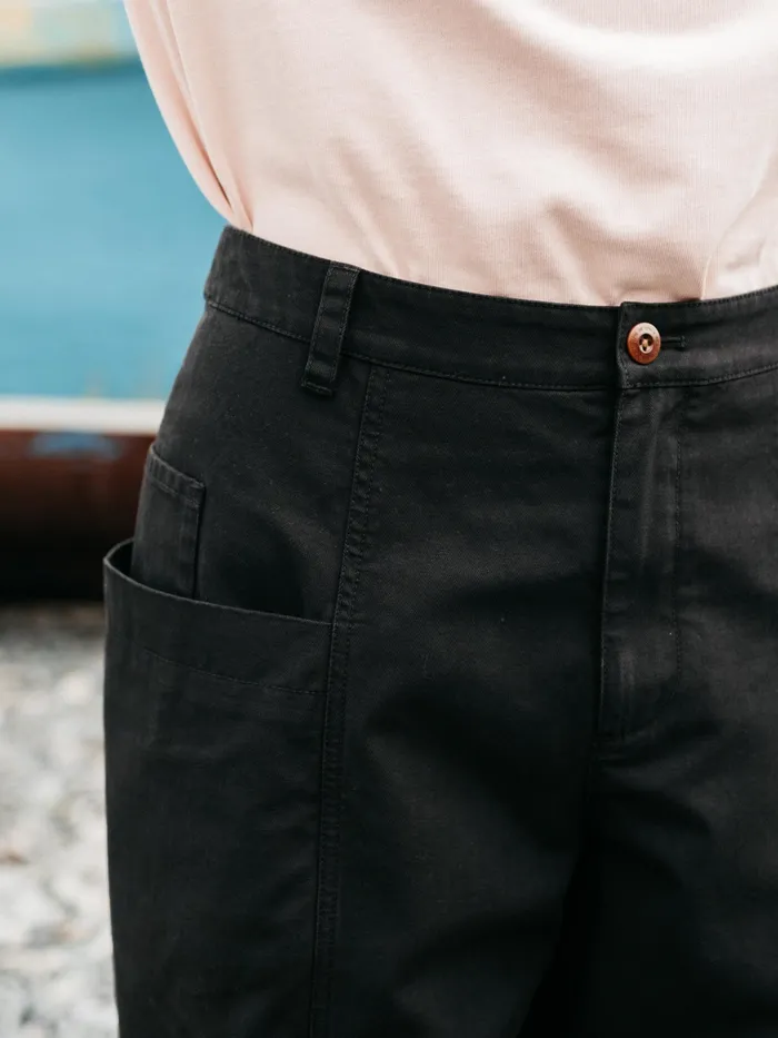 Finisterre Pants Women Croft Workwear Balloon Pant Black