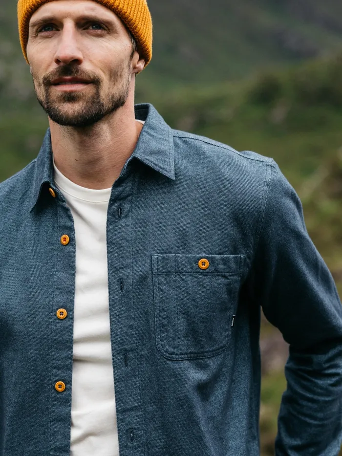 Finisterre Shirts Men Gylly Shirt Ocean Dobby