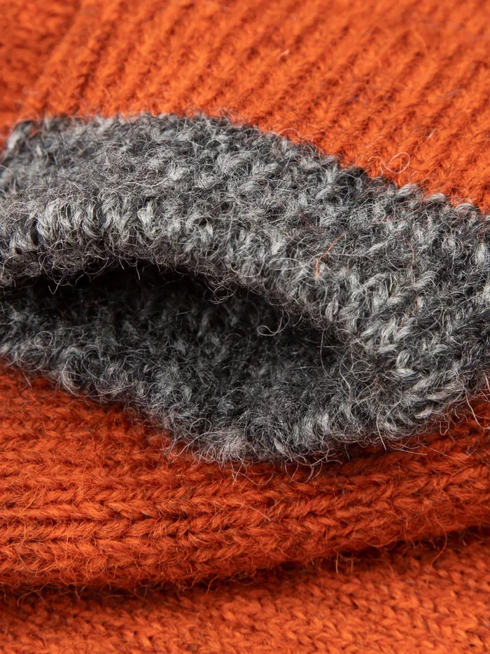 Finisterre Socks MenWomen Bosun Sock Burnt Orangegrey Marl