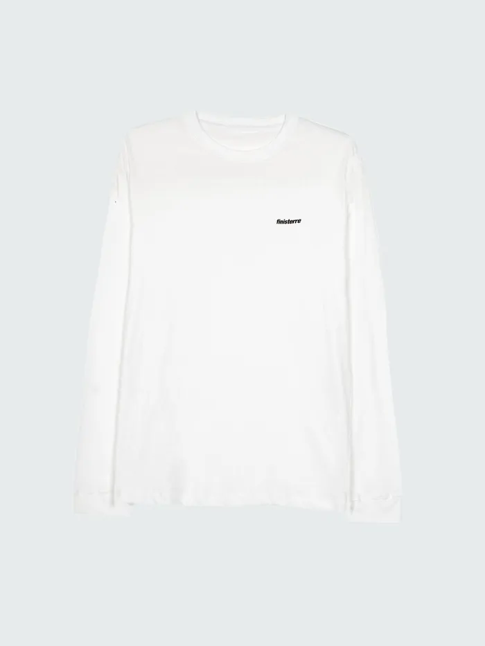 Finisterre TShirts Men Harlyn Logo Long Sleeve TShirt White