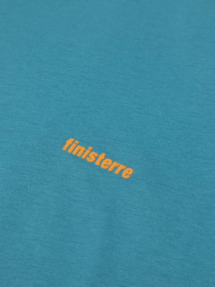 Finisterre TShirts Men Harlyn Logo TShirt Ocean Storm