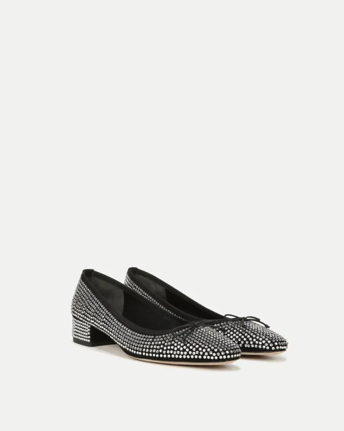Flats and Loafers Shop Veronica Beard Cecile Rhinestone Ballet Pump Black Multi