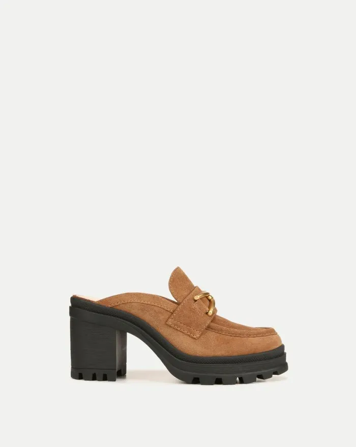 Flats and Loafers Shop Veronica Beard Wynter Suede Loafer Mule Hazelwood