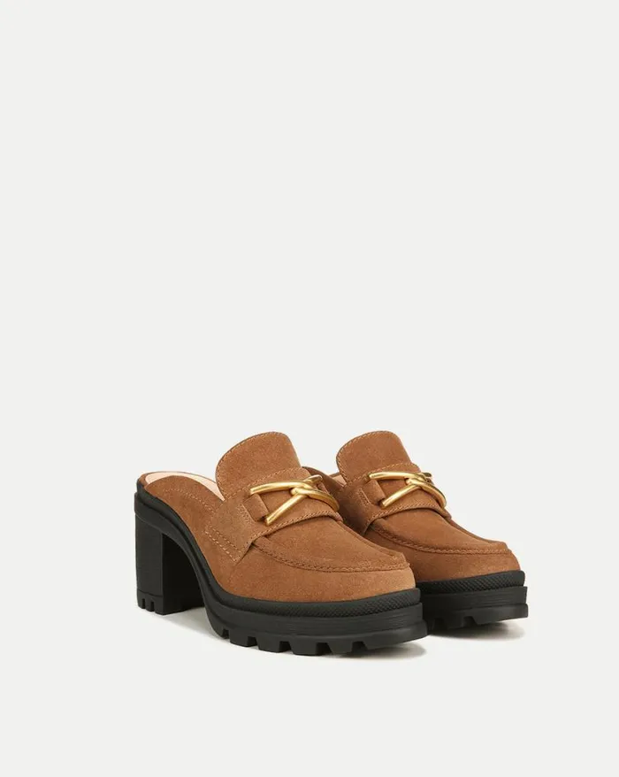 Flats and Loafers Shop Veronica Beard Wynter Suede Loafer Mule Hazelwood
