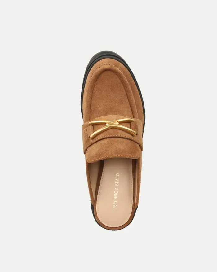 Flats and Loafers Shop Veronica Beard Wynter Suede Loafer Mule Hazelwood