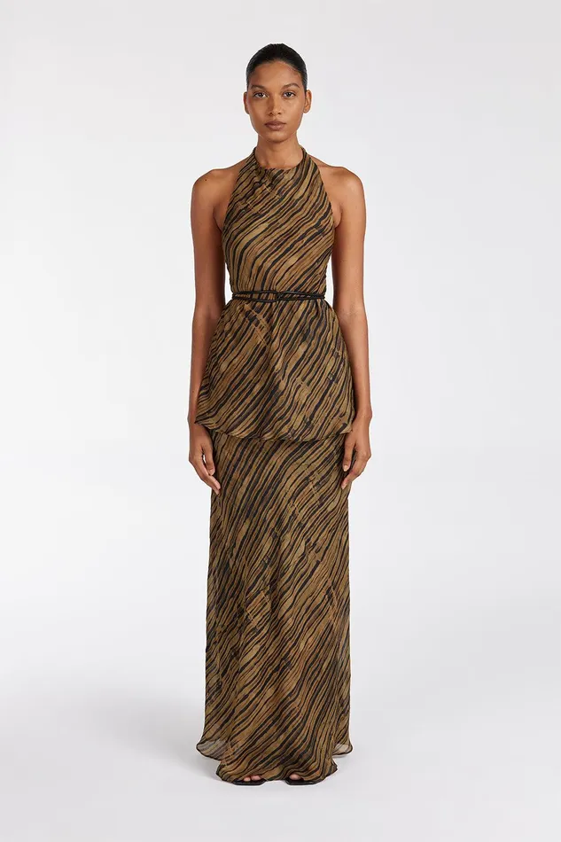 FLEUR DARK CHOCOLATE HIGH NECK TOP Women DISSH Co Ord Sets