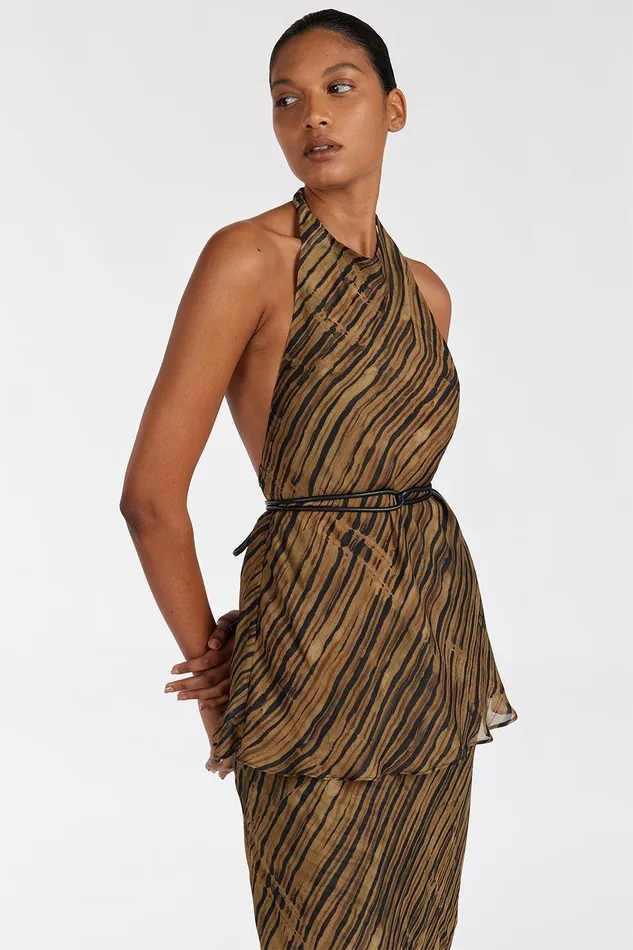 FLEUR DARK CHOCOLATE HIGH NECK TOP Women DISSH Co Ord Sets