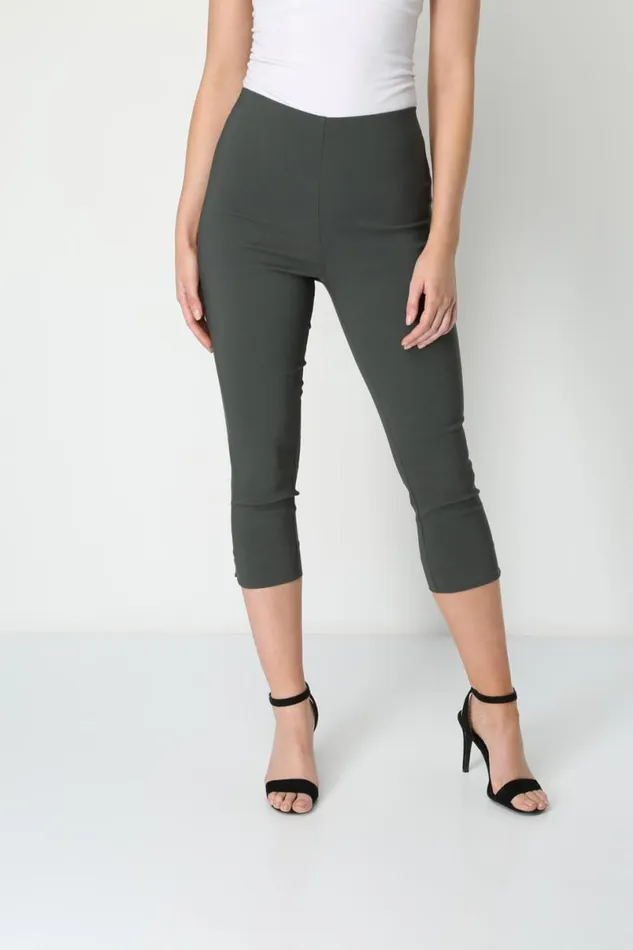 Forrest Elastic Waist Stretch Cropped Trousers Women Roman Coords