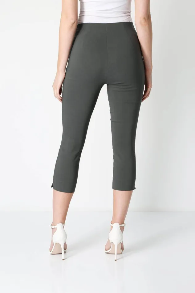 Forrest Elastic Waist Stretch Cropped Trousers Women Roman Coords