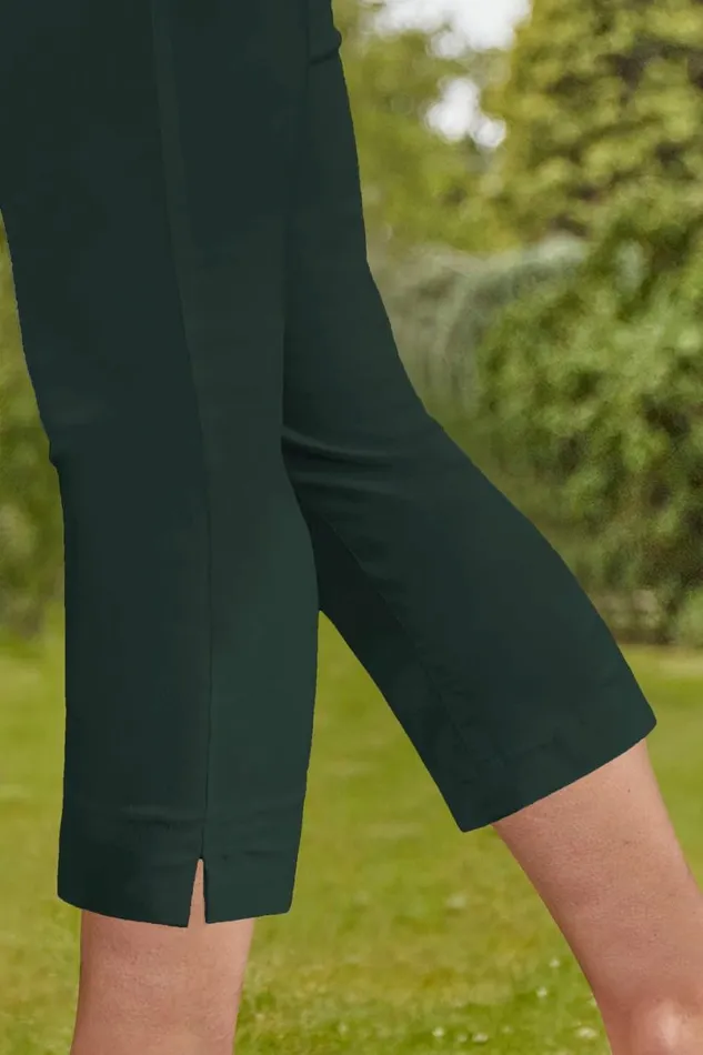 Forrest Elastic Waist Stretch Cropped Trousers Women Roman Coords