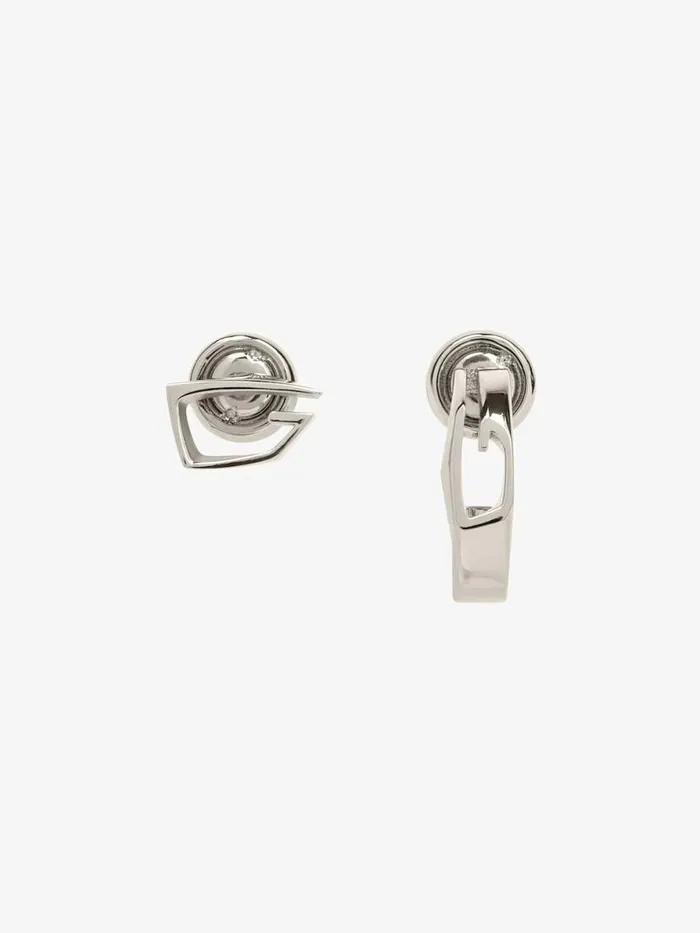 Giv Cut Asymmetrical Earrings In Metal Silvery Men Givenchy Jewelry