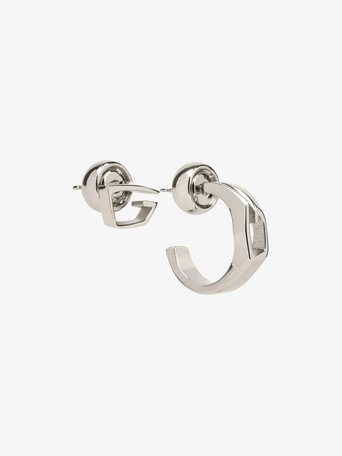 Giv Cut Asymmetrical Earrings In Metal Silvery Men Givenchy Jewelry