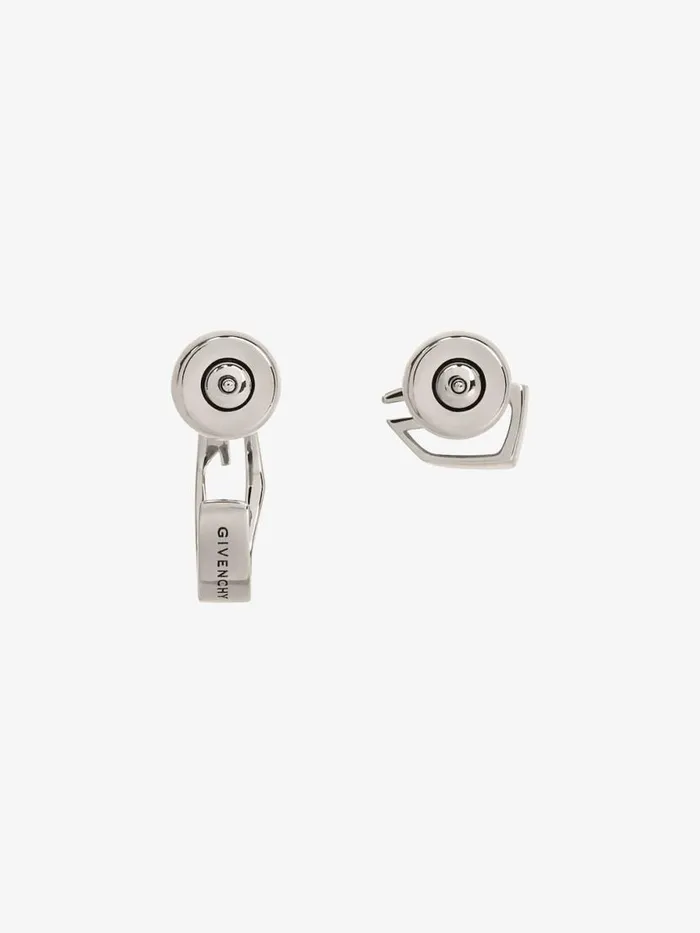 Giv Cut Asymmetrical Earrings In Metal Silvery Men Givenchy Jewelry