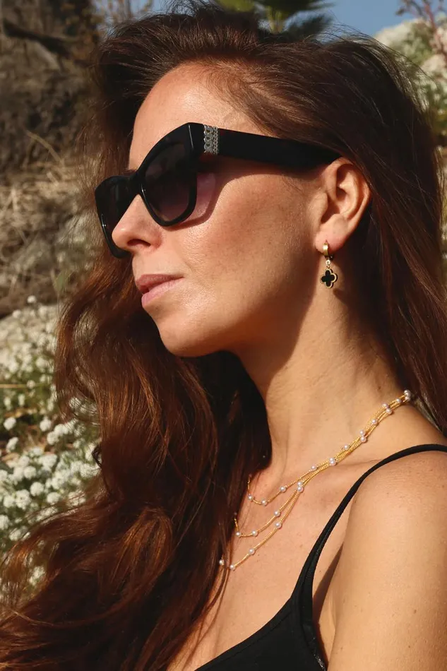 Gold Layered Necklace With Costume Pearl Detail Women Roman Jewellery