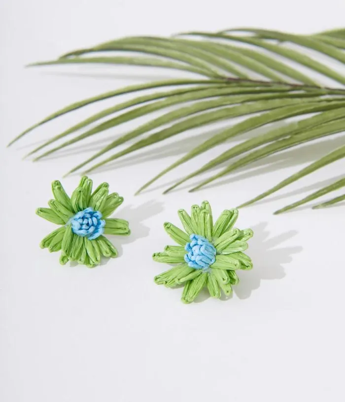 Green Flower Earrings Accessories Unique Vintage Earrings