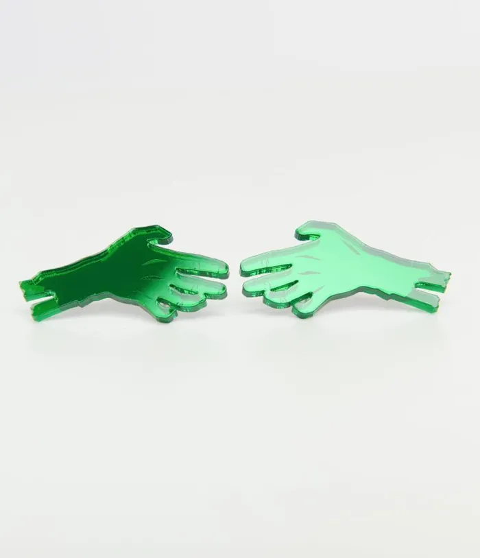 Green Zombie Hand Earrings AccessoriesHalloween Unique Vintage Accessories