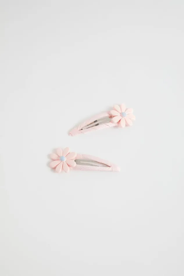 Hair Accessories Girl Seed Heritage Fabric Covered Daisy Snaps Dusty Rose