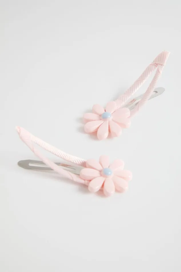 Hair Accessories Girl Seed Heritage Fabric Covered Daisy Snaps Dusty Rose