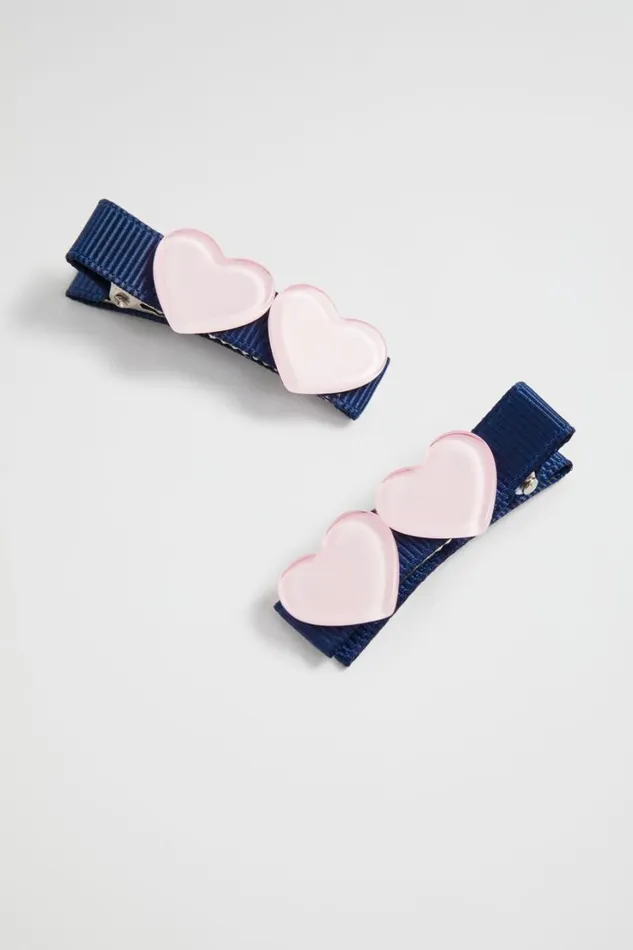 Hair Accessories Girl Seed Heritage Heart Duck Clips Dusty Rose