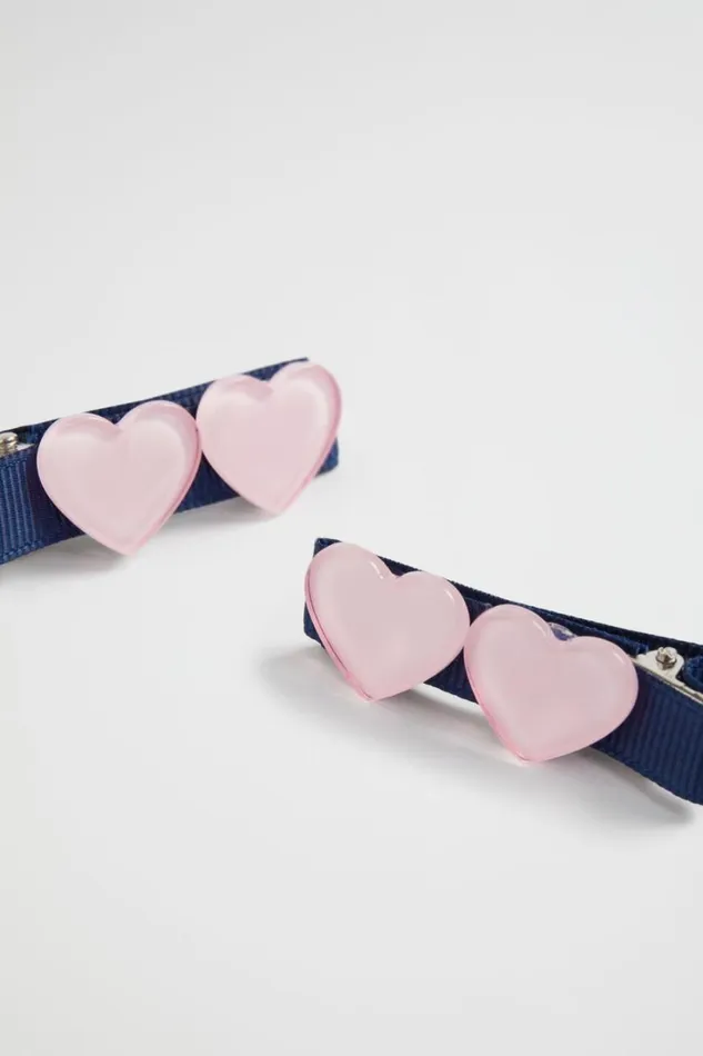 Hair Accessories Girl Seed Heritage Heart Duck Clips Dusty Rose