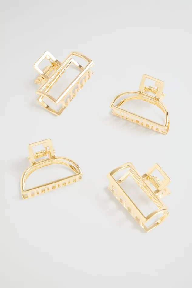 Hair Accessories Woman Seed Heritage Mini Metal Claw Pack Gold