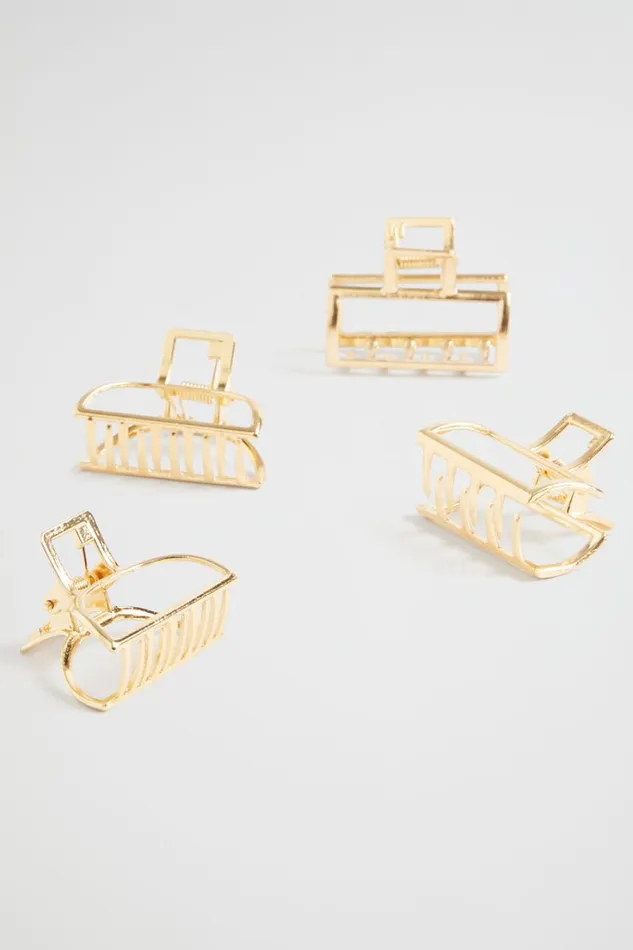 Hair Accessories Woman Seed Heritage Mini Metal Claw Pack Gold